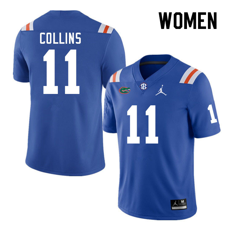 Women #11 Kelby Collins Florida Gators College Football Jerseys Stitched-Retro